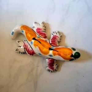 Authentic Hand-Painted Talavera Gecko Wall Decor 8 in